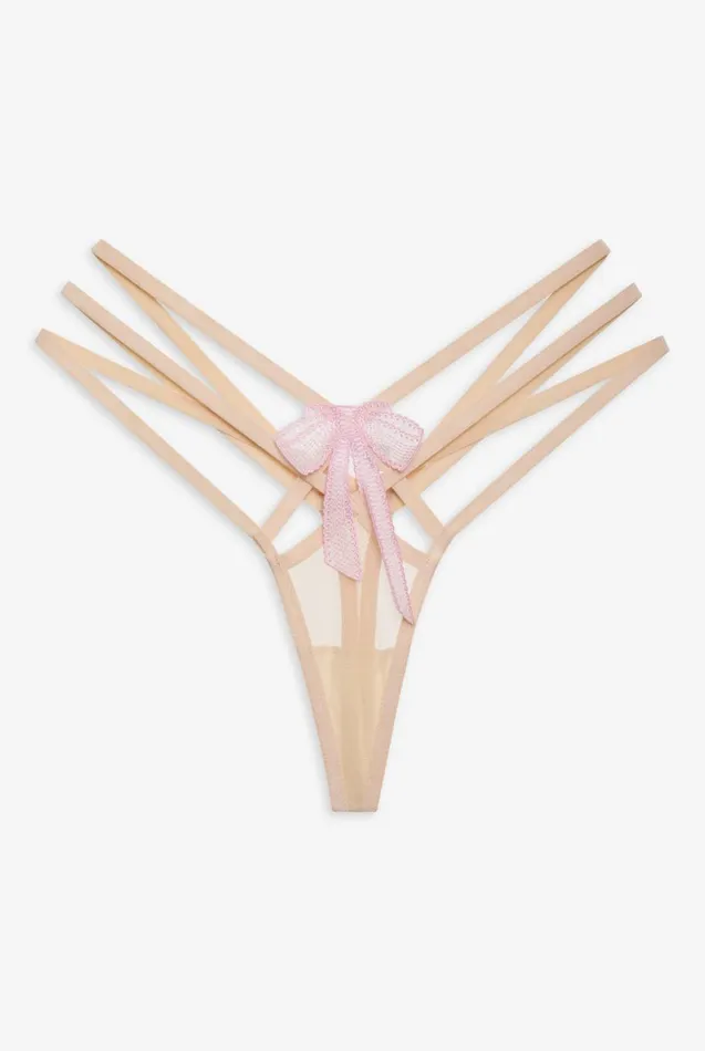 Women Lingerie For Love and Lemons Akeria Thong Panty Pink