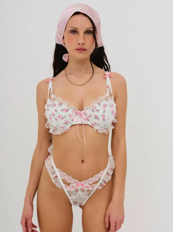 Women Lingerie For Love and Lemons Robin Thong Panty White Women Lingerie For Love and Lemons Robin Thong Panty White