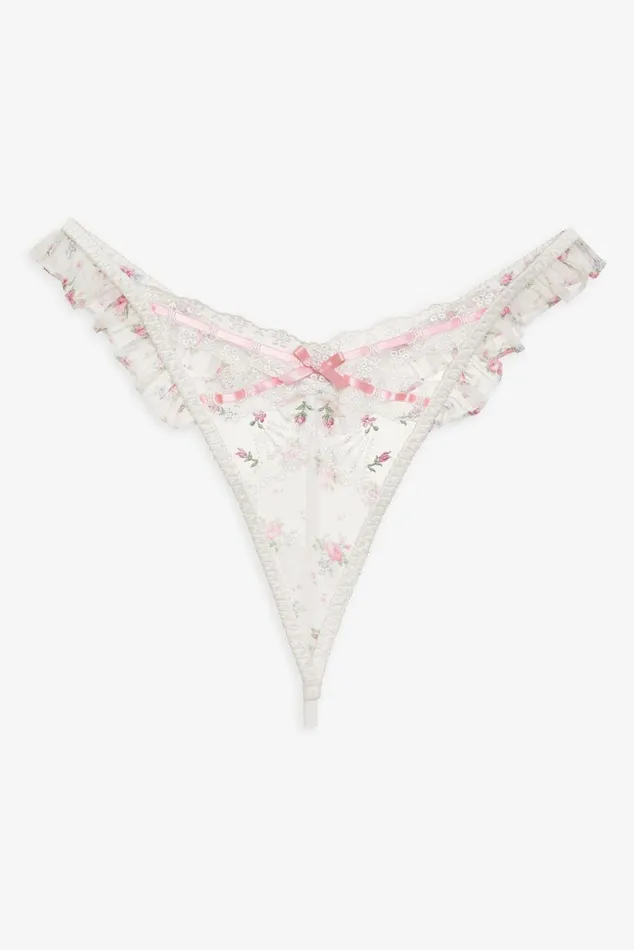 Women Lingerie For Love and Lemons Robin Thong Panty White Women Lingerie For Love and Lemons Robin Thong Panty White