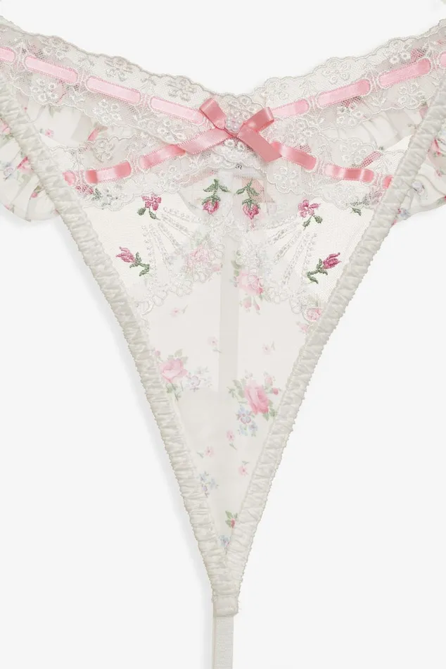 Women Lingerie For Love and Lemons Robin Thong Panty White Women Lingerie For Love and Lemons Robin Thong Panty White