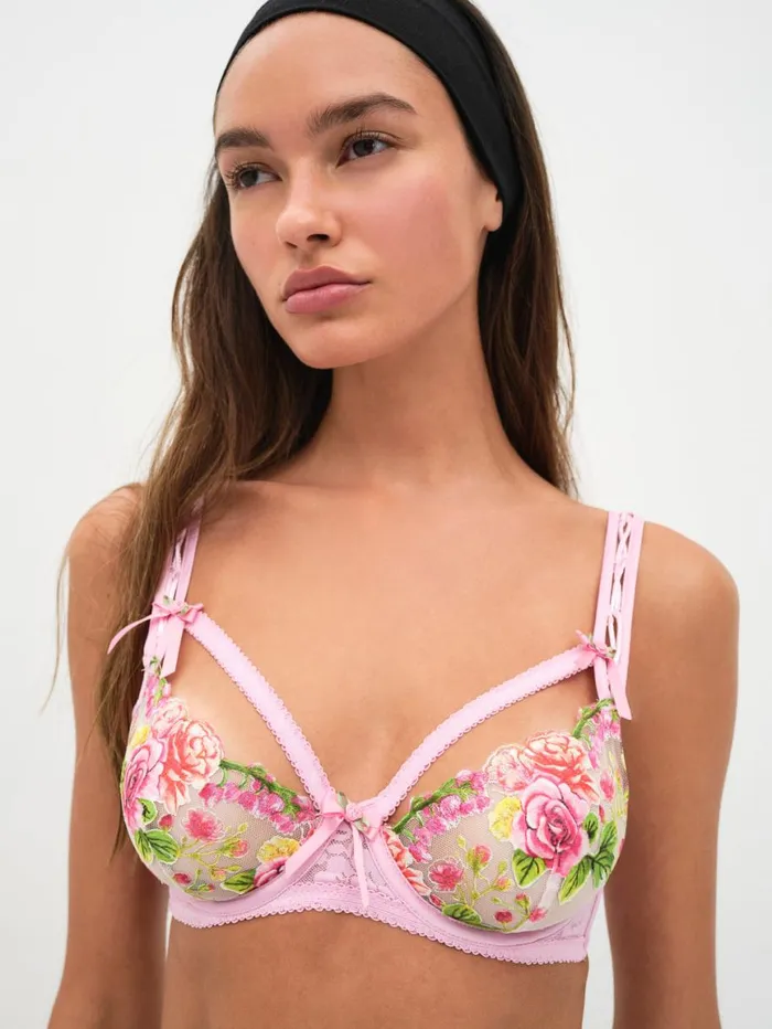 Women Lingerie For Love and Lemons Sabrina Underwire Bra Pink