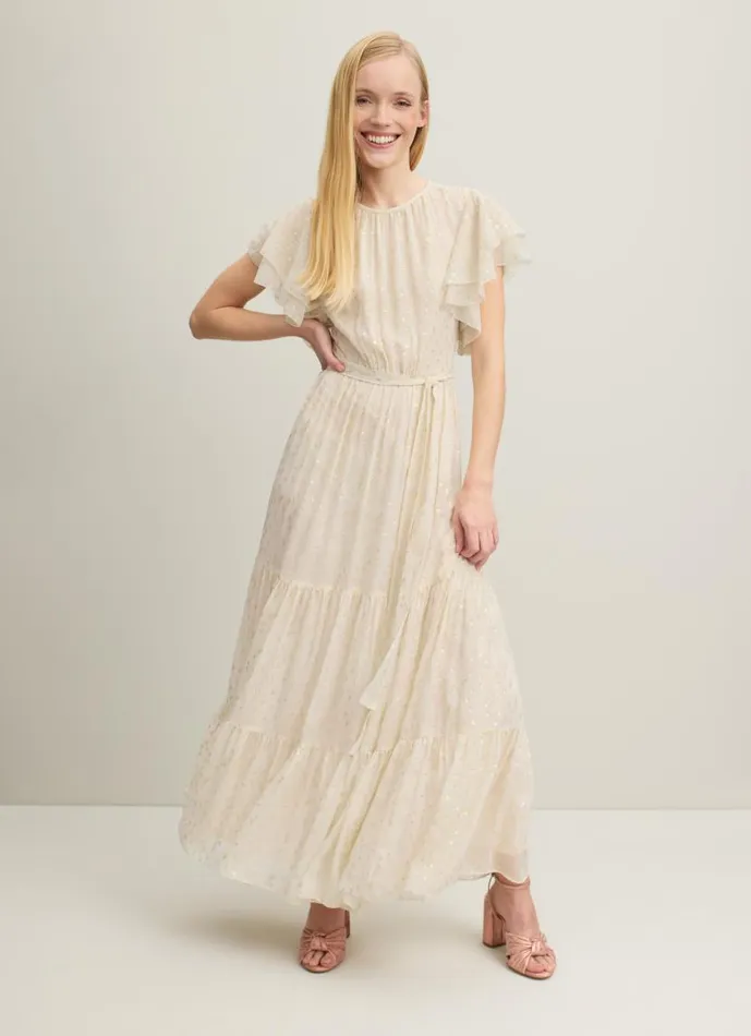 Women Liv Cream And Gold SilkRich Maxi Dress Cream LKBennett Dresses Women Liv Cream And Gold SilkRich Maxi Dress Cream LKBennett Dresses