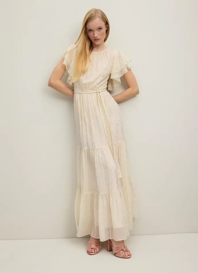 Women Liv Cream And Gold SilkRich Maxi Dress Cream LKBennett Dresses Women Liv Cream And Gold SilkRich Maxi Dress Cream LKBennett Dresses