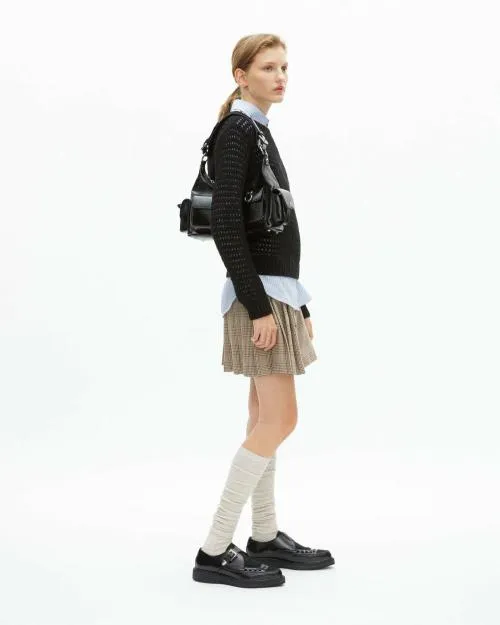 Women Loafers and Court Shoes The Kooples Black Leather And Ponyskin Effect Derbies Black