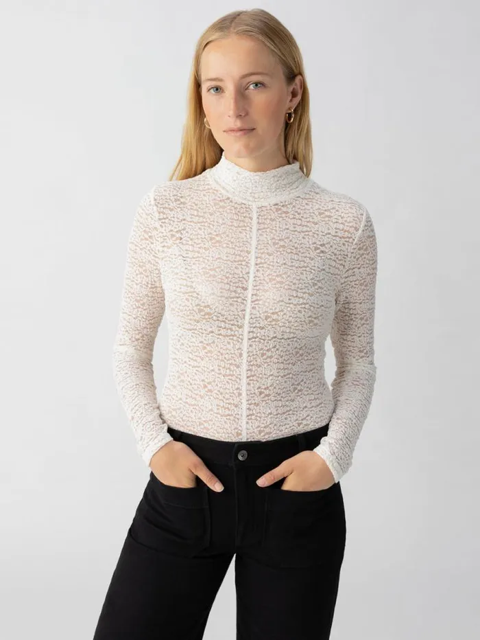 Women Long Sleeve Textured Mock Neck Top Chalk Sanctuary Clothing Tees and Tops Women Long Sleeve Textured Mock Neck Top Chalk Sanctuary Clothing Tees and Tops