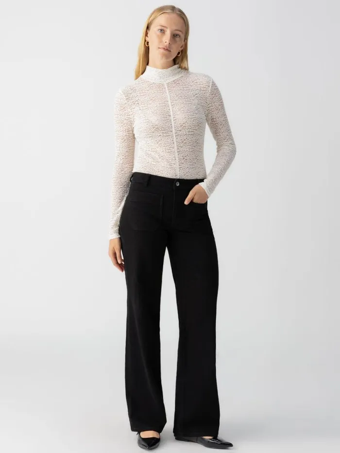 Women Long Sleeve Textured Mock Neck Top Chalk Sanctuary Clothing Tees and Tops Women Long Sleeve Textured Mock Neck Top Chalk Sanctuary Clothing Tees and Tops
