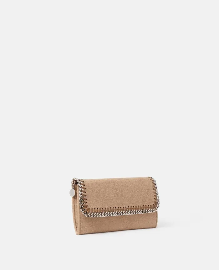 Women Long Wallets Stella McCartney Falabella Flap Continental Wallet Toffee Brown