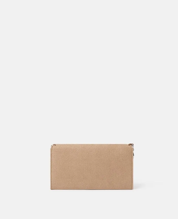 Women Long Wallets Stella McCartney Falabella Flap Continental Wallet Toffee Brown