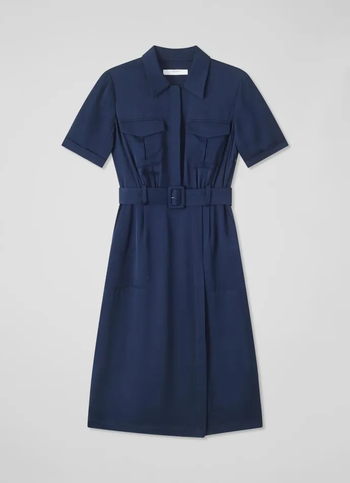 Women Luna Navy Viscose UtilityStyle Shirt Dress Midnight LKBennett Dresses Women Luna Navy Viscose UtilityStyle Shirt Dress Midnight LKBennett Dresses