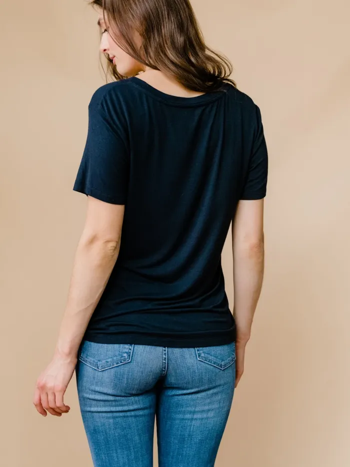 Women Mae Drapey Tee White Tops Able