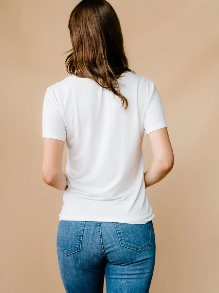 Women Mae Drapey Tee White Tops Able