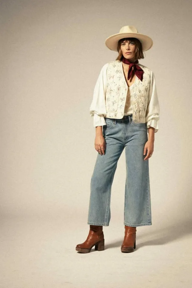 Women Margo Cropped 5Pocket Pant Light Denim Brixton Pants