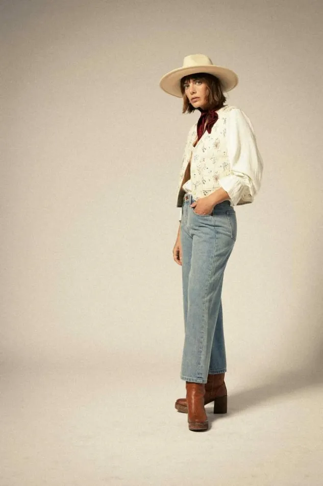 Women Margo Cropped 5Pocket Pant Light Denim Brixton Pants