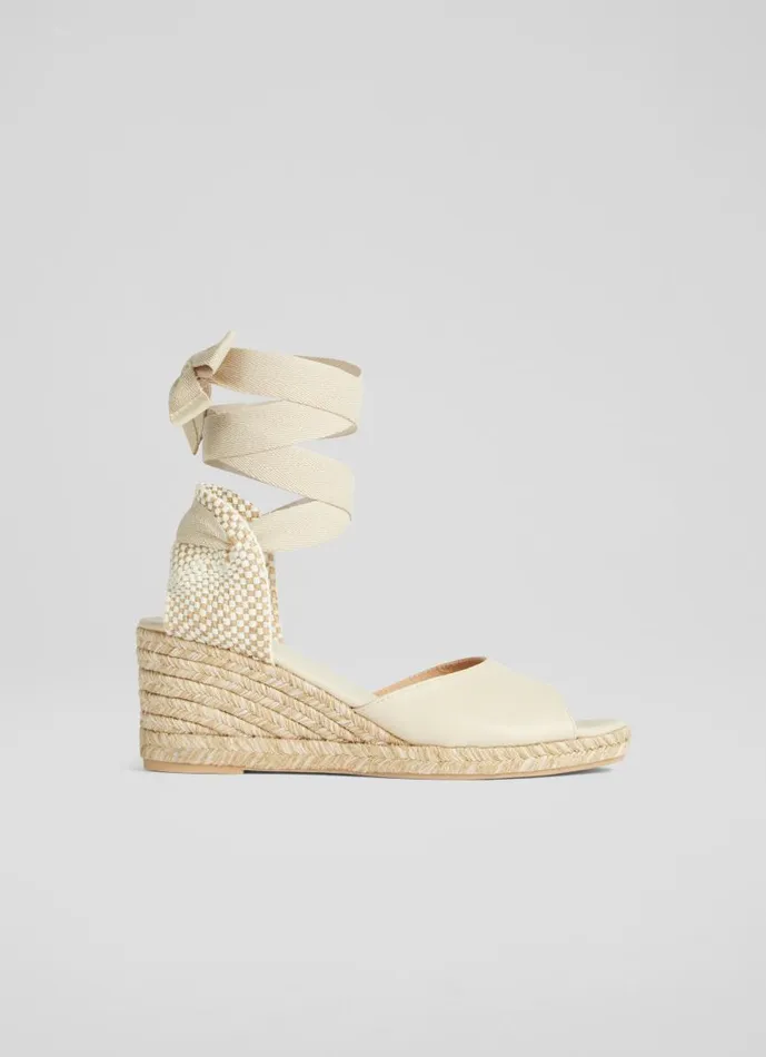 Women Marianne Cream Leather Open Toe Espadrille Wedges Ecru LKBennett Sandals Women Marianne Cream Leather Open Toe Espadrille Wedges Ecru LKBennett Sandals