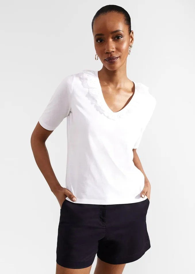 Women Mariella Cotton Broderie Top Hobbs White Hobbs Tops