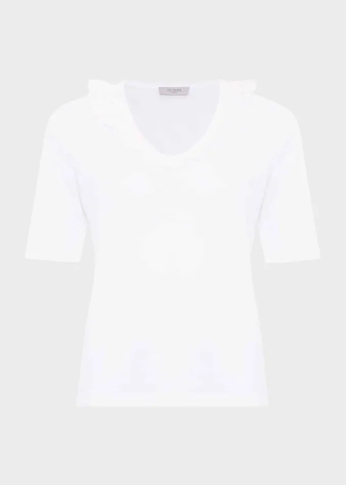 Women Mariella Cotton Broderie Top Hobbs White Hobbs Tops