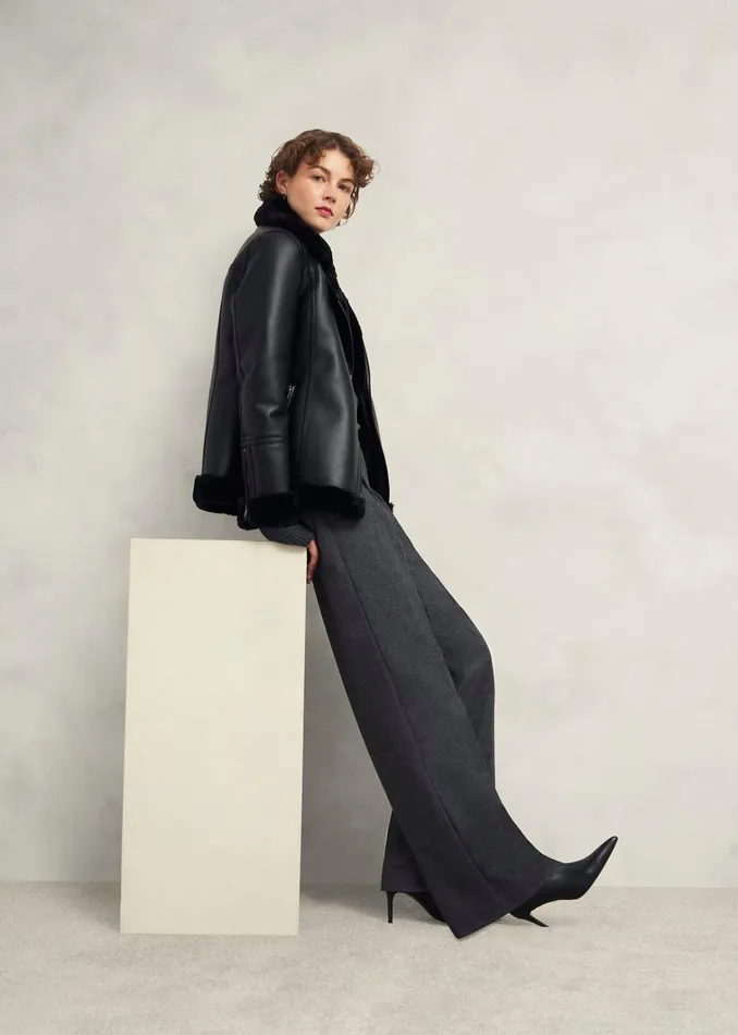 Women Middleton Trousers With Wool Grey Black Hobbs Trousers