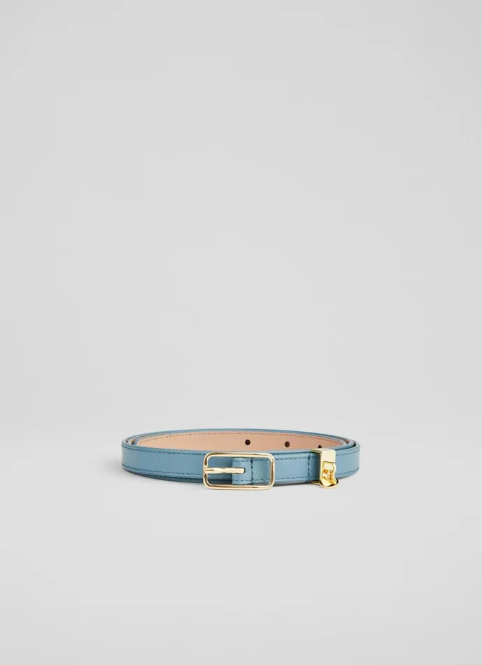 Women Molly Blue Leather Skinny Belt LKBennett Belts