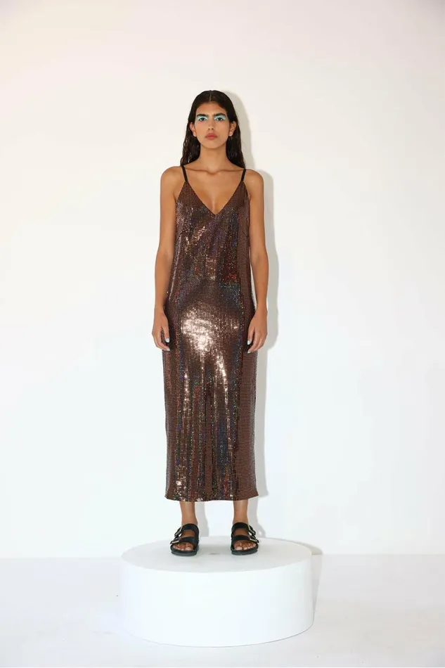 Women Night Out DODO BAR OR Hillie Dress Bronze