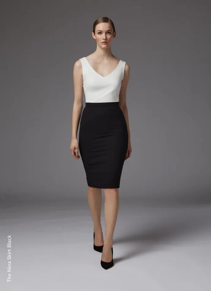 Women Nina Black Pencil Skirt Black LKBennett Skirts