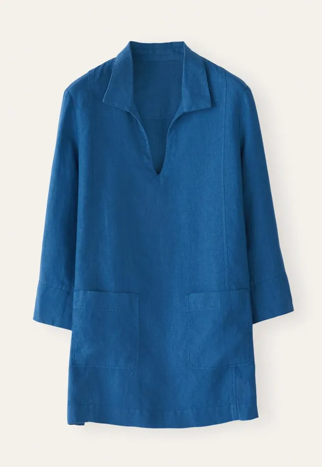 Women Notchneck Tunic Azure Poetry Fashion Shirts and Tunics