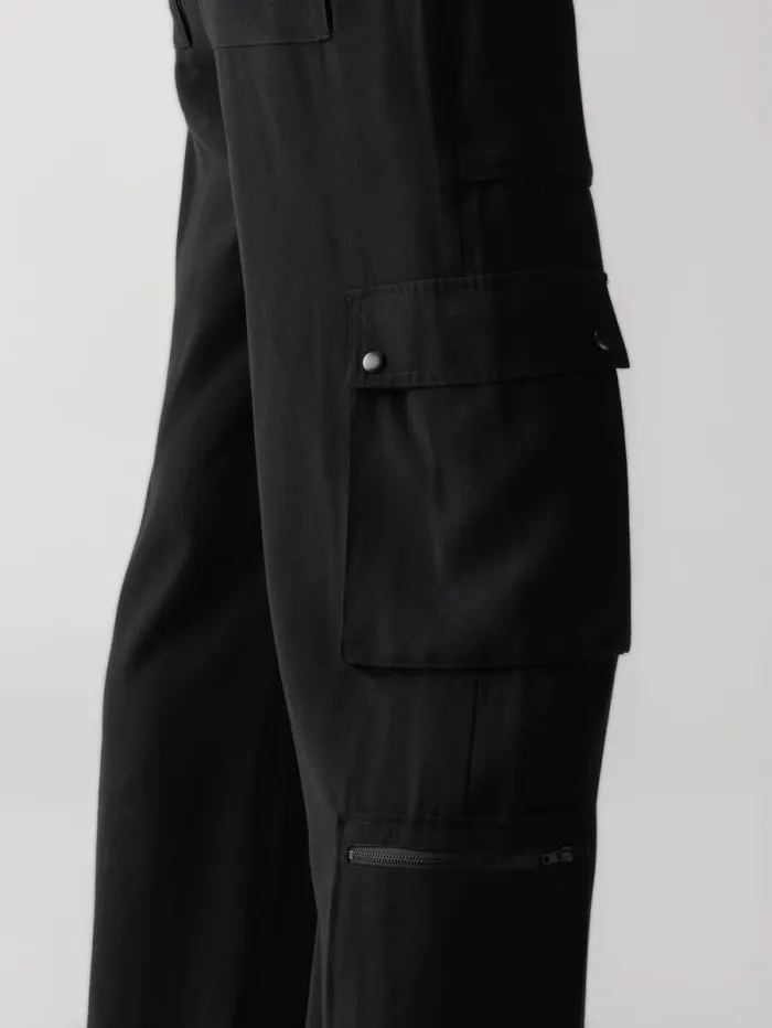 Women OTT SemiHigh Rise Cargo Pant Black Sanctuary Clothing Pants