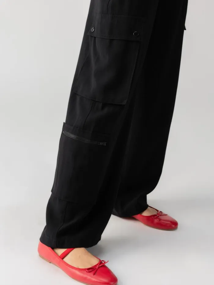 Women OTT SemiHigh Rise Cargo Pant Black Sanctuary Clothing Pants