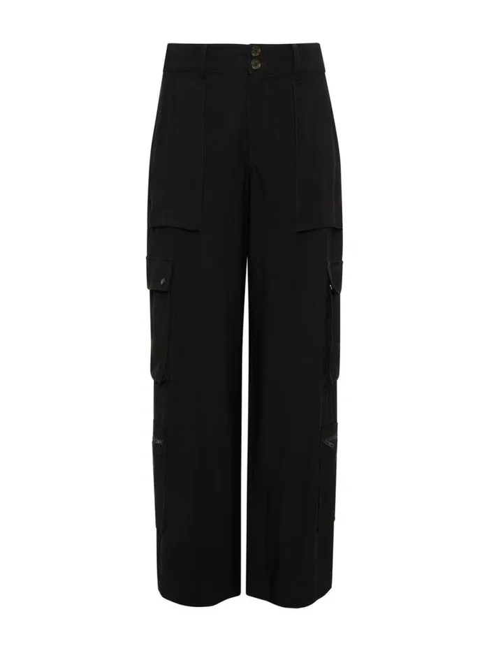Women OTT SemiHigh Rise Cargo Pant Black Sanctuary Clothing Pants