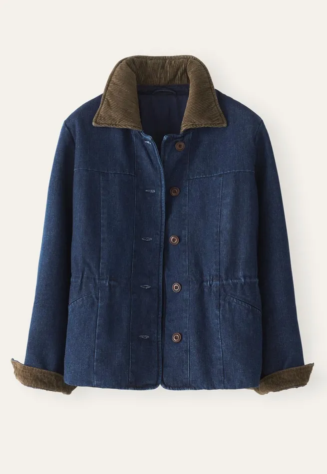 Women Padded Jacket Dark Denim Poetry Fashion Jackets and Coats