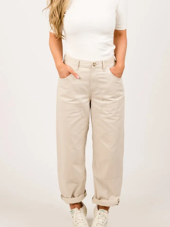 Women Pants Able Erin Relaxed Chino Pant Bone