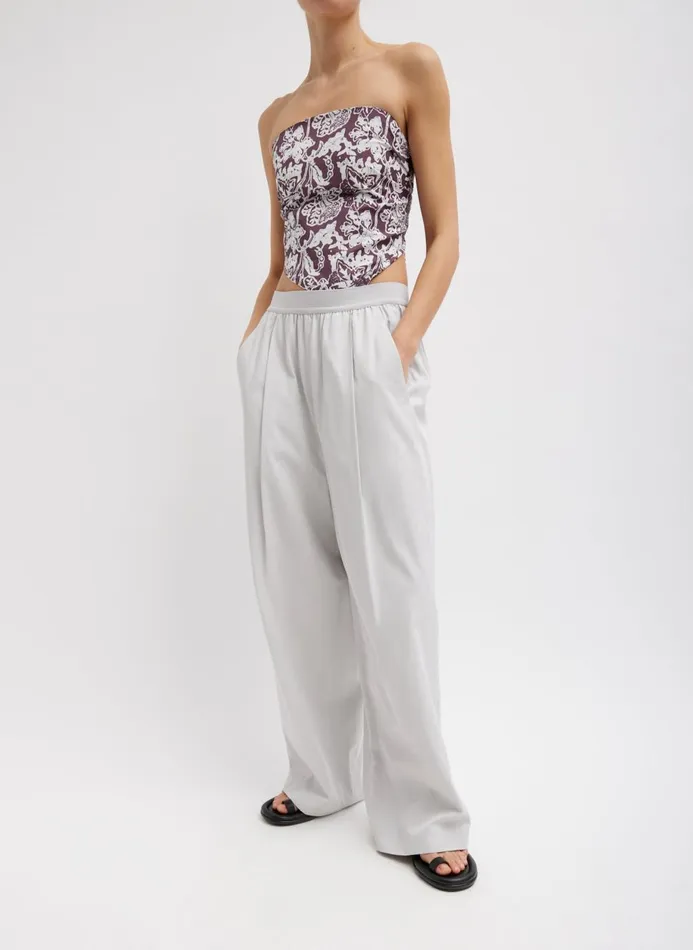 Women Pants and Shorts Tibi Drapey Suiting Marit Pull On Pant Stone