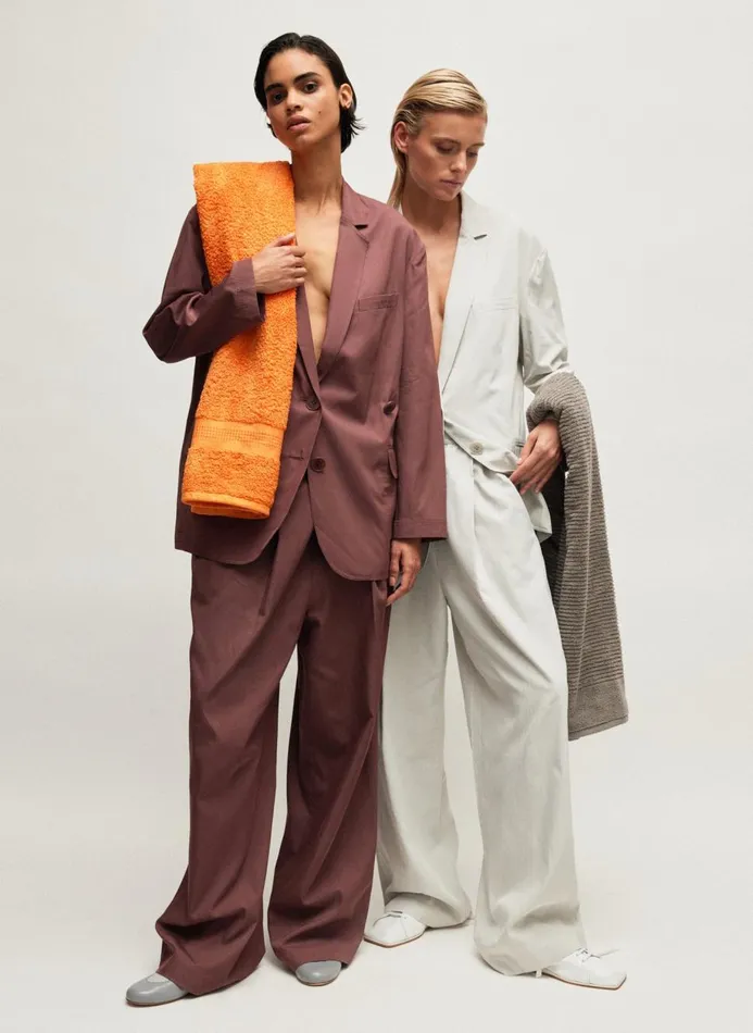 Women Pants and Shorts Tibi Drapey Suiting Marit Pull On Pant Stone