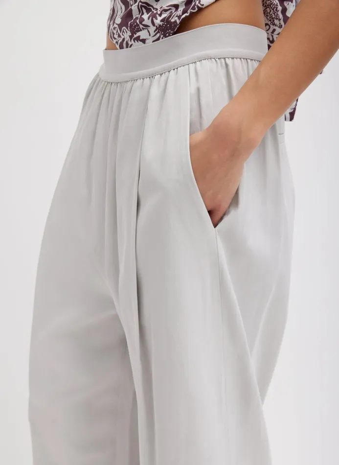 Women Pants and Shorts Tibi Drapey Suiting Marit Pull On Pant Stone