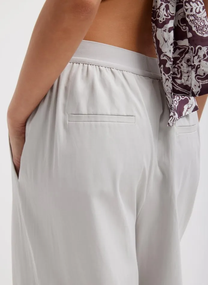 Women Pants and Shorts Tibi Drapey Suiting Marit Pull On Pant Stone