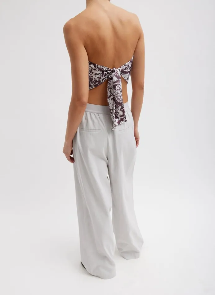 Women Pants and Shorts Tibi Drapey Suiting Marit Pull On Pant Stone