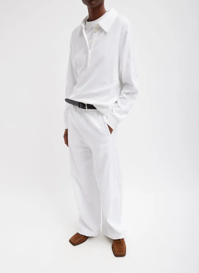 Women Pants and Shorts Tibi Summer Sweatshirting Winslow Pant White
