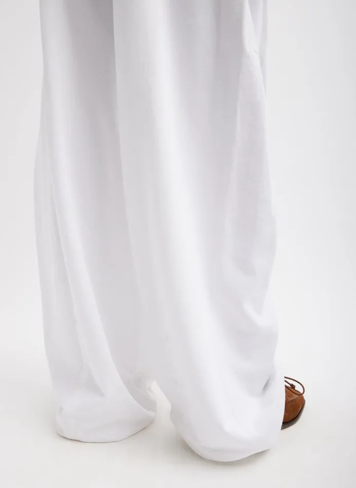 Women Pants and Shorts Tibi Summer Sweatshirting Winslow Pant White