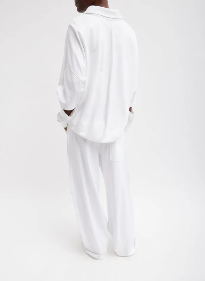 Women Pants and Shorts Tibi Summer Sweatshirting Winslow Pant White