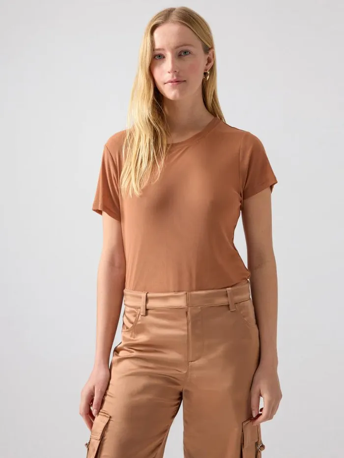 Women Perfect Mesh Tee Mocha Mousse Sanctuary Clothing Tees and Tops