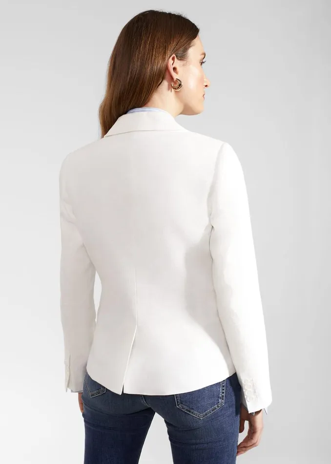 Women Petite Blake Linen Jacket Ivory Hobbs Coats and Jackets