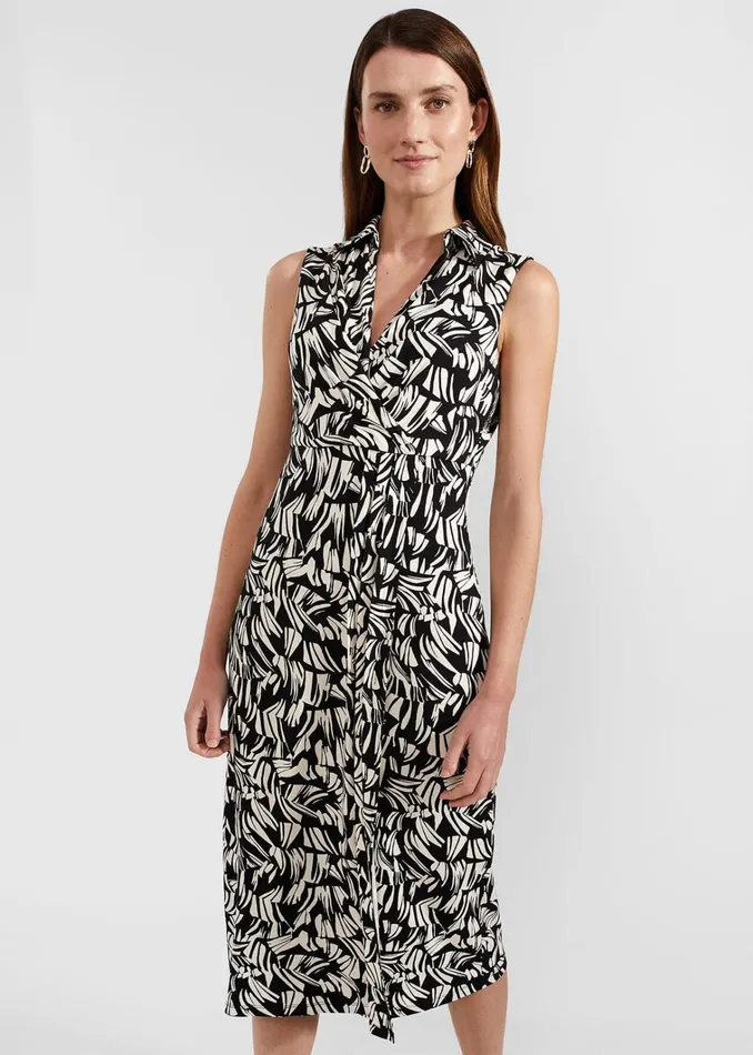 Women Petite Clarissa Dress Black Cream Hobbs Dresses and Jumpsuits
