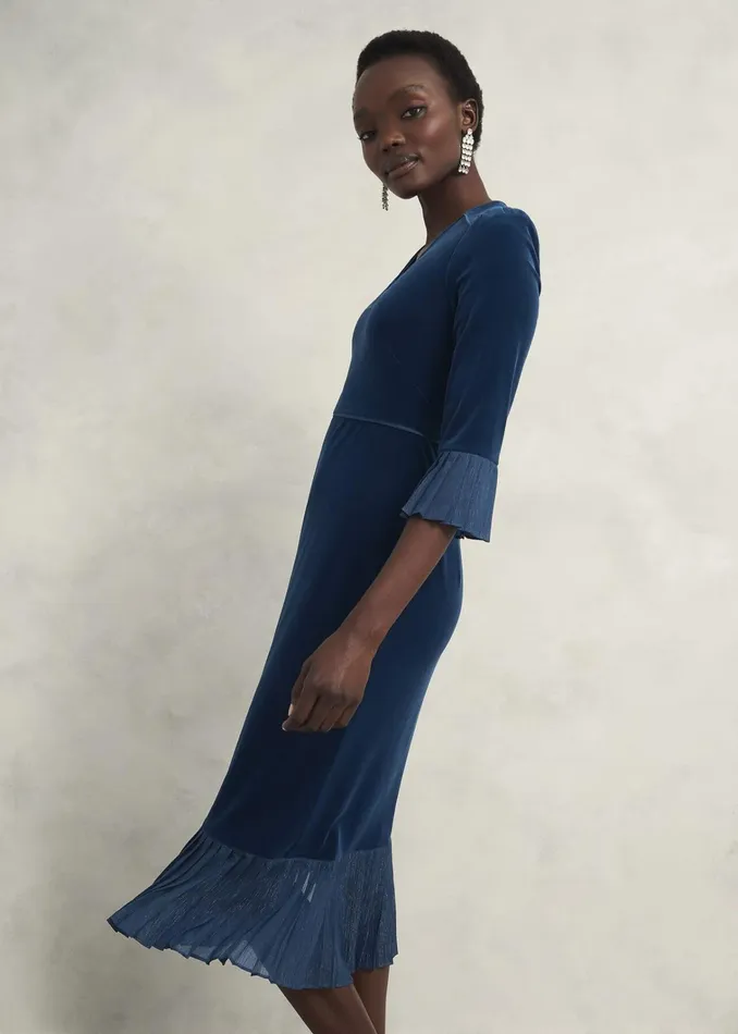 Women Petite Mary Dress Riverside Blue Hobbs Dresses and Jumpsuits