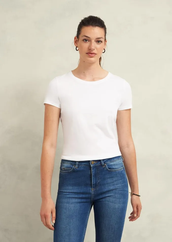 Women Pixie Cotton TShirt White Hobbs Tops