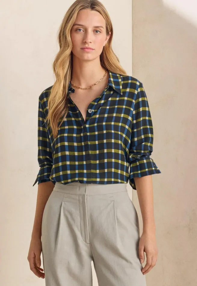 Women Printed Blouse Ink Forest Poetry Fashion Shirts and Tunics