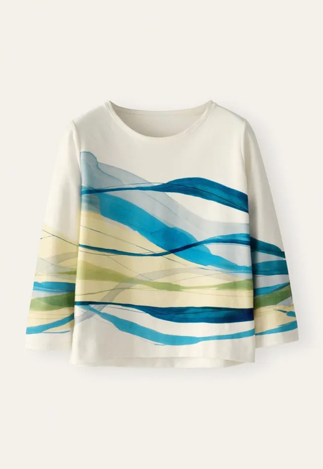 Women Printed Jersey Top Ocean Yellow Poetry Fashion TShirt and Tops