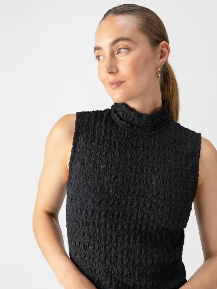 Women Pucker Up Lace Mock Neck Tank Black Sanctuary Clothing Tees and Tops Women Pucker Up Lace Mock Neck Tank Black Sanctuary Clothing Tees and Tops
