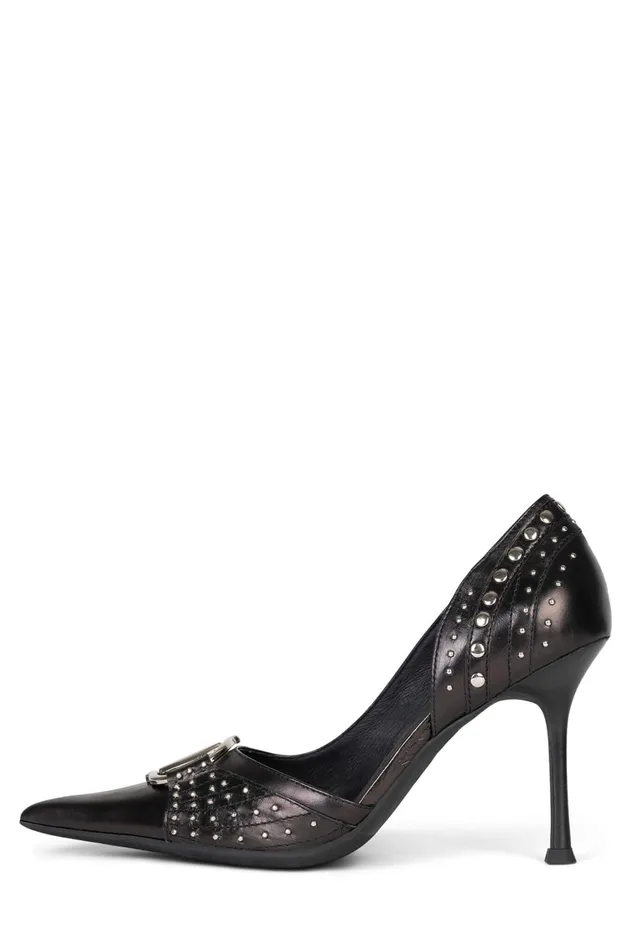 Women Pump Jeffrey Campbell ELECTRO Black Silver