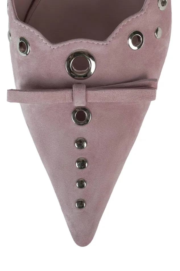 Women Pump Jeffrey Campbell GRATIS Baby Pink Suede Silver