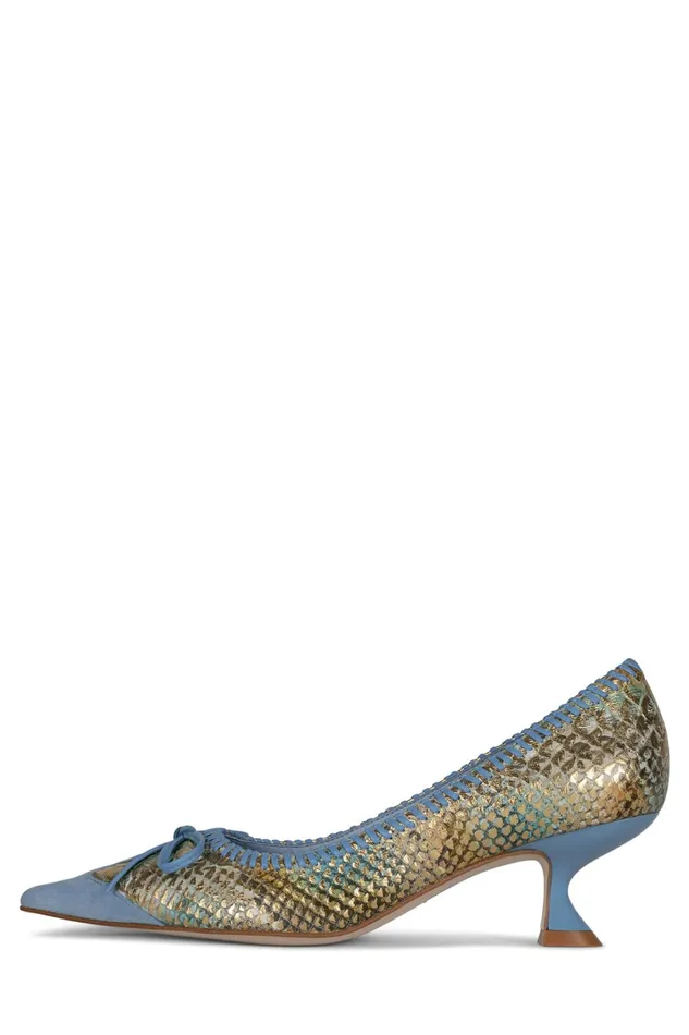 Women Pump Jeffrey Campbell TORPEDO2 Pink Pat Beige Snake Orange