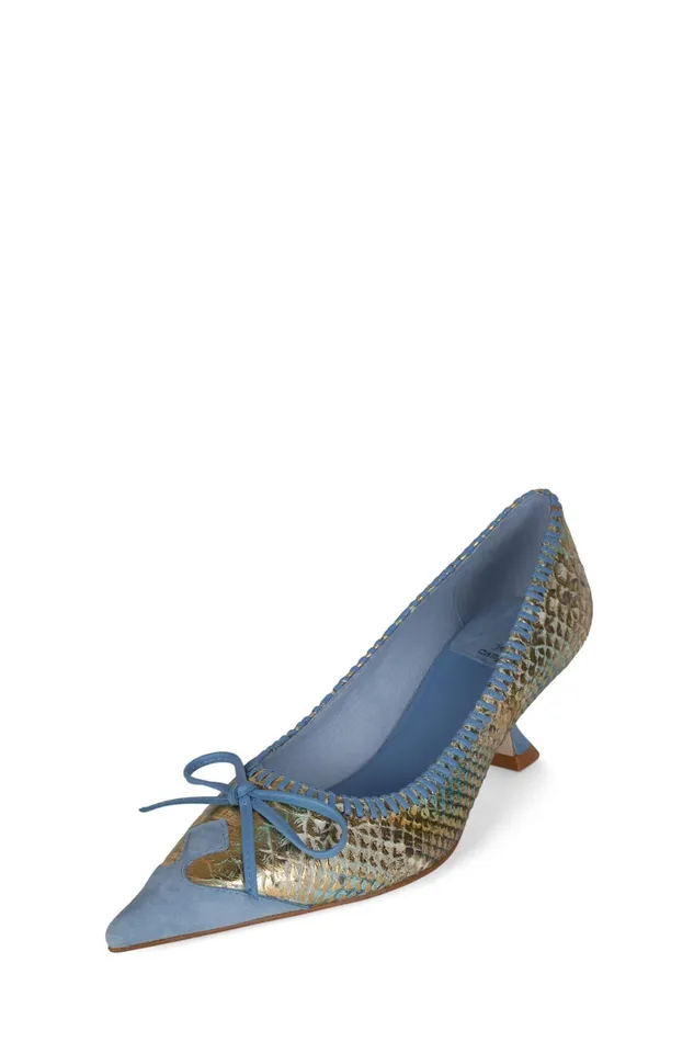 Women Pump Jeffrey Campbell TORPEDO2 Pink Pat Beige Snake Orange